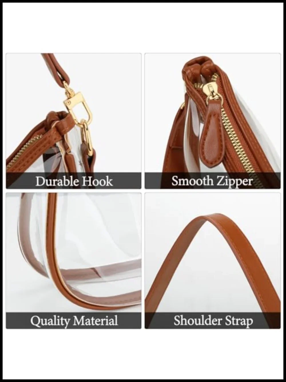 PU Leather Hobo Shoulder Bag with Chain Strap Retro Handbag Clutch